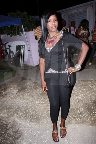 Anthony Minott/Freelance Photographer
She looks sexy in black. She was spotted during the monthly party, Chicken Back Satdaze at Keswick Avenue, Cumberland, Portmore, St Catherine on Saturday.