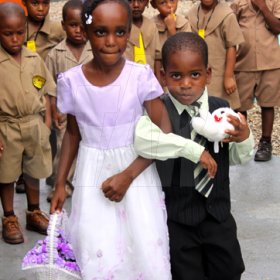 Anthony Minott/Freelance Photographer
Scenes during a role play of a wedding ceremony at the Bridgeport Infant school, in Portmore, St Catherine on Friday, November 13, 2009.