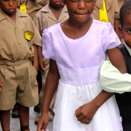 Anthony Minott/Freelance Photographer
Scenes during a role play of a wedding ceremony at the Bridgeport Infant school, in Portmore, St Catherine on Friday, November 13, 2009.