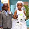 Anthony Minott/Freelance Photographer
Give-away father, Mrak-Twaine Davidson walks down the aisle with the bride, Moya Green during a role play of a wedding ceremony at the Bridgeport Infant school, in Portmore, St Catherine on Friday, November 13, 2009.