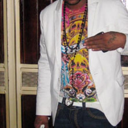 Fambo ready to get his drink on at Chris Martin's Birthday Party at Fiction Night Club on Valentines Day.
