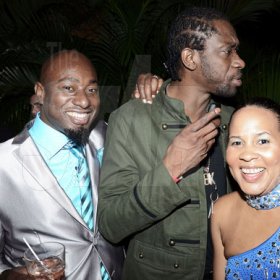 Rudolph Brown/Photographer
Bounty Killer, (centre) chat with Garth Walker and Digicel executives Shelly-Ann Curran at Ciroc Xclusive at Caymanas Golf Club on New year Eve on Saturday, December 31-2011