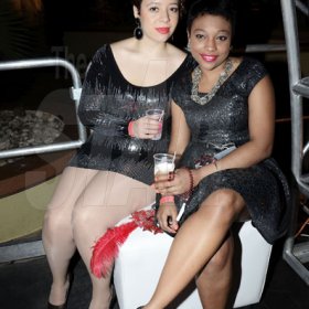 Rudolph Brown/Photographer
Saroya Garcia-Ladiana, (left) and Toui Young at Ciroc  Xclusive at Caymanas Golf Club on New year Eve on Saturday, December 31-2011