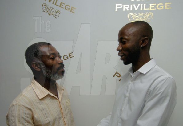 Winston Sill / Freelance Photographer
Official opening of Club Privilege, held at Trinidad Terrace, New Kingston on Friday night December 11, 2009. Here are Timothy Blake (left); and Jermaine McFarlane (right).