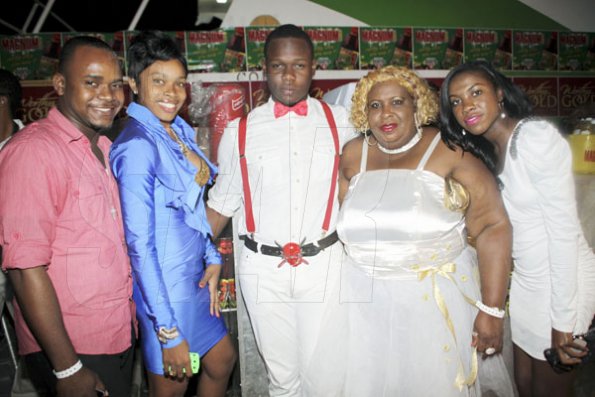 Anthony Minott/Freelance Photographer 
They were definitely dressed for the ocassion as they enjoy the vibe during Container Satdayz Boat Ride edition, Caribbean Queen, 3 Port Royal Street, Down Town, Kingston, on Christmas Eve, Saturday, December 24, 2011.