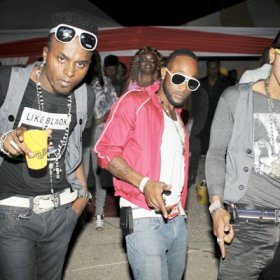 Anthony Minott/Freelance Photographer 
Dancers strike a pose during the Container Satdayz Boat Ride edition, Caribbean Queen, 3 Port Royal Street, Down Town, Kingston, on Christmas Eve, Saturday, December 24, 2011.