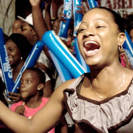 Winston Sill / Freelance Photographer
An enthusiastic member in the audience cheers on the dancers.




Red Label Wine "Dancin Dynamites Competition", held at Half Way Tree Entertainment Centre, Hagley Park Road on Saturday night May 1, 2010.