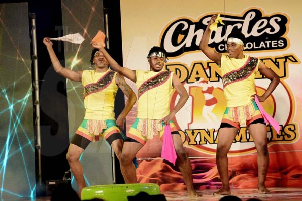 Rudolph Brown/ Photographer<\n>New Era Team Dancers show off their skill at the semi final of the 2018 Charles Chocolates Dancin’ Dynamites competition at the Jamaica College Auditorium in Kingston on Saturday May 12, 2018<\n><\n>