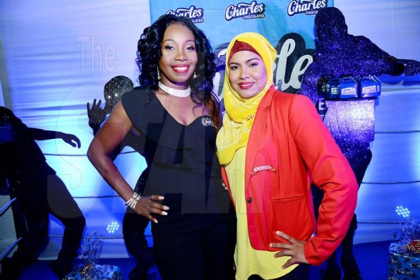 ContributedRoxanne Brown, (left) Brand Manager of Charles Chocolates pose with Zahrah Khan at Charles Chocolates Dancin' Dynamites 2018 Launch at Limelight Nightclub in Half Way Tree on January 6, 2018