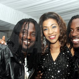 From left: I-Octane, D'Angel and Nezbeth hanging out at D'Angel's birthday celebration.