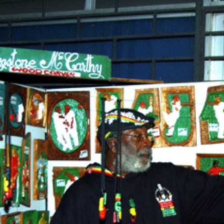 Winston Sill / Freelance Photographer
Dennis Brown Birthday Concert, held at "Big Yard", Orange Street, Kingston oin Sunday night January 31, 2010. Here Livingstone McCarthy display his craft works.