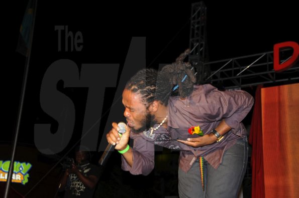 Upcoming artiste Vybrant in his element at the Digicel $8.99 Concert in Montego Bay