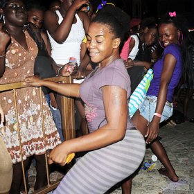 These patrons were obviously enjoying themselves at the free Digicel 8.99 Concert in Montego Bay