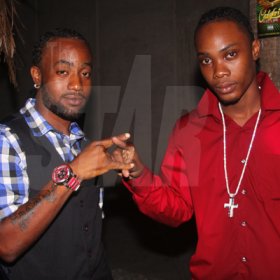 Anthony Minott/Freelance Photographer¶
DJ Marlon and his brother strike a pose during DJ Marlon and Diego birthday bash at the Club Impulse, New Kingston on Friday, July, 15, 2011.¶
¶