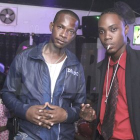 Anthony Minott/Freelance Photographer¶
¶DJ Marlon (right) and Diego pose for the camera during their birthday bash at the Club Impulse, New Kingston on Friday, July, 15, 2011.¶
¶