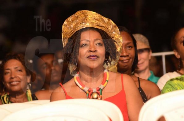 Shorn Hector/Photographer  Prof. Verene Shepherd captivated by the performances on stage at the Seville Emancipation Jubilee 2018