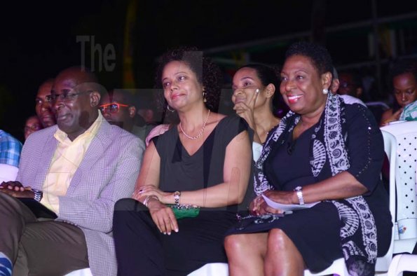 Shorn Hector/Photographer  From left, Minister of Education Ruel Reid, Attorney General, Marlene Malahoo Forte and Minister of Culture, Gender, Entertainment and Sport, Olivia Grange at the Seville Emancipation Jubilee 2018