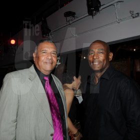 Winston Sill/Freelance Photographer
Kingston Live Entertainment (KLE) group presents the Opening of Famous Nightclub, held at Port Henderson Road, Naggo Head, Portmore on Friday night May 17, 2013. Here are Saleem Lazarus (left); and Gregory Mayne (right).