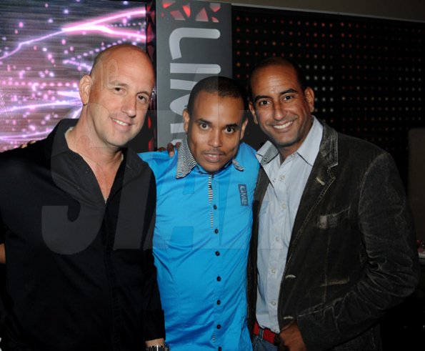 Winston Sill/Freelance Photographer
Kingston Live Entertainment (KLE) group presents the Opening of Famous Nightclub, held at Port Henderson Road, Naggo Head, Portmore on Friday night May 17, 2013. Here are Gary Matalon (left); Carlo Redwood (centre), of LIME;  and Kevin Bourke (right).