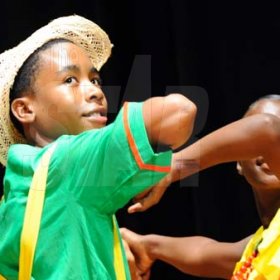 Rudolph Brown/Chief Photographer
Students from New Forest Primary and Junior High performing at the National Festival of the Arts 2009, performing arts finals traditional folk forms at the Little Theatre on Tuesday, June 9-2009