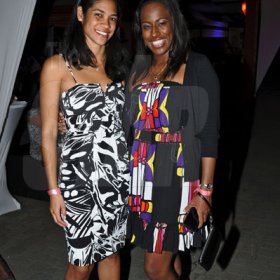 Winston Sill/Freelance Photographer
Catherine Goodall (left) of Kingston Ice (who kept the party chilled) with the equally lovely Carlette deLeon.

Flairtatious party held at Guardsman Group on Saturday October 22, 2011.
