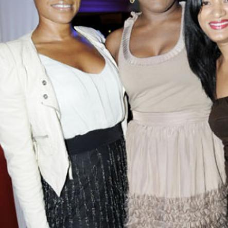 Winston Sill/Freelance Photographer
Lovely trio (from left) Raihn Sibblies, Kaysia Johnson and Lifestyle Coordinator at The Gleaner Nashauna Drummond having a good time at Flairtatious. 

Flairtatious party held at Guardsman Group on Saturday October 22, 2011.