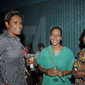 Winston Sill/FReelance Photographer
Good food and great company. These smiles of (from left) Maxine Hogart Spence, Leisha Wong and Marilyn Bennet says it all at the launch of Food Month.

......................................................................
Official launch of Food Month, held at The Gleaner Company Offices. North Street, Kingston on Thursday night September 26, 2013.