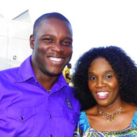 Contributed
Fun in the Son - From left, LIME Marketing Commander, Stephen Price and gospel artiste Judith Gayle pose for the camera backstage at the Best Dressed Fun in the Son concert on Saturday, March 19 at the University of the West Indies, Mona Bowl.