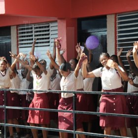 Herbert Morrison Technical High School students in a dancing frenzy during the school tour.


The Gleaner's Champs 100 School Tour pumped high energy into Herbert Morrison Technical High School, in Montego Bay, on Friday, March 12