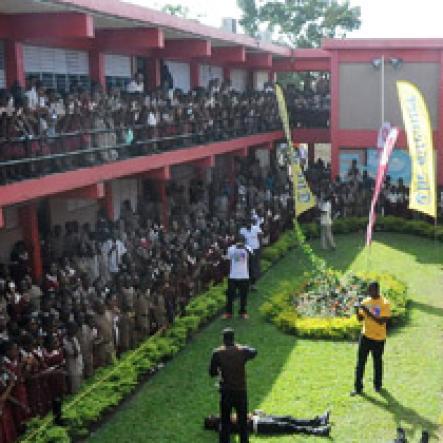 The Gleaner's Champs 100 School Tour pumped high energy into Herbert Morrison Technical High School, in Montego Bay, on Friday, March 12