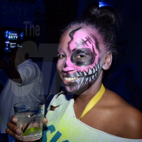 Winston Sill/Freelance Photographer
Skyy Vodka's "Dark Skyy Halloween Party", held at J.. Wray and Nephew Corporate Office, Dominica Drive, New Kingston on Friday night October 31, 2014.