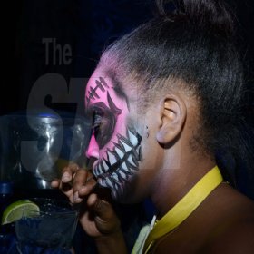 Winston Sill/Freelance Photographer
Skyy Vodka's "Dark Skyy Halloween Party", held at J.. Wray and Nephew Corporate Office, Dominica Drive, New Kingston on Friday night October 31, 2014.