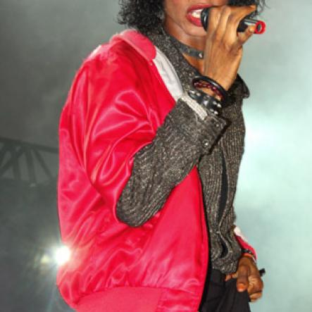 Publication: Daily Star
Photo by Noel Thompson

Kwan Brooks, 21, nick-named Jamaican Michael Jackson, of Savanna-la-Mar, Westmoreland, impersonating the late King of Pop, at Reggae Sumfest International NIght last Friday (July 24, 2009) in Catherine Hall, Montego Bay.