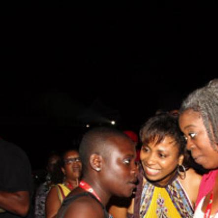 Publication: Something Extra/Social
Photo by Noel Thompson

These women find time to catch up on some topical issue while attending Reggae Sumfest International NIght last Friday (July 24, 2009) in Catherine Hall, Montego Bay.  From left are Coleen Douglas, communications director with the Jamaica National Heritage Trust; Audrie Williams-Odiase and Claudette Powell (right), entertainment editor at FAME FM.