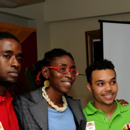 Winston Sill / Freelance Photographer
Jamaicans Music. Com presents the Official Launch of Irie Zine, held at Eden Gardens, Lady Musgrave Road on Wednesday night July 6, 2011. Here are Akhber Nunes (left); Kim-Marie Spence (second left); Alex Mamby (centre); Danielle Brown (second right); and Tyrone Wilson (right).