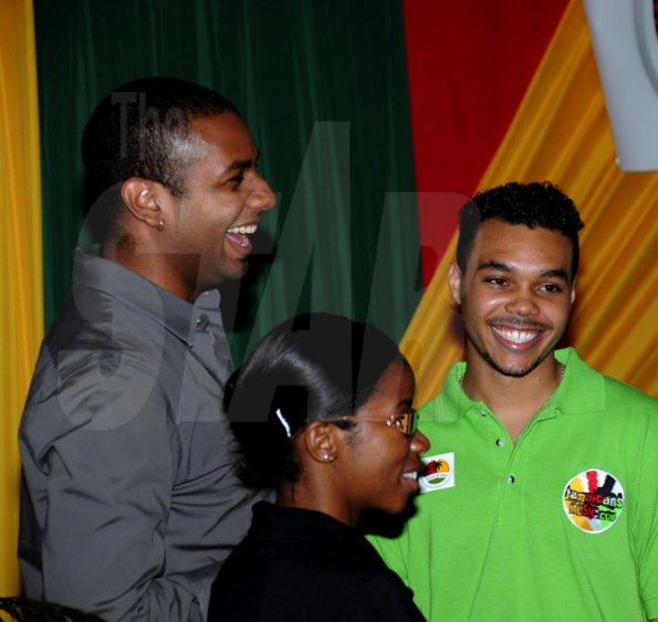 Winston Sill / Freelance Photographer
Jamaicans Music. Com presents the Official Launch of Irie Zine, held at Eden Gardens, Lady Musgrave Road on Wednesday night July 6, 2011. Here are Kamal Bankey ??? (left); Tanake Roberts (centre); and Alex Mamby (right).