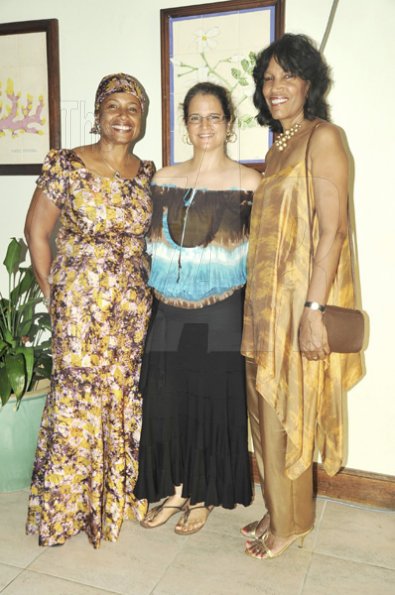 Mark Titus 

School girlfriends (from left) Arlene Alberga McKenzie, aunt of the bride Renee Sinclair and Colleen Wint Smith.