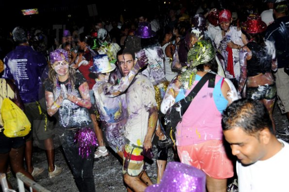 Winston Sill / Freelance Photographer
Paint never stopped these patrons from dancing at Bacchanal Jamaica J'ouvert and Road March at Mas Camp Village, Oxford Road on Friday night.





 April 29, 2011.