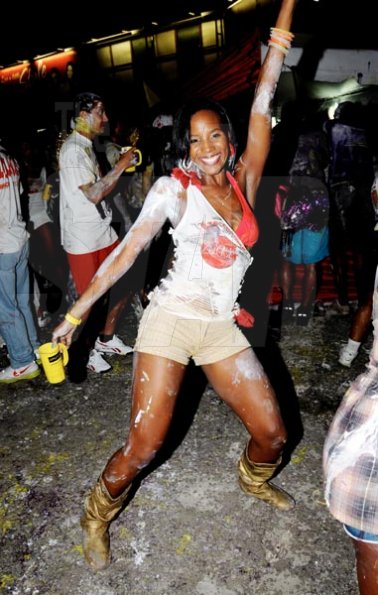 Winston Sill / Freelance Photographer
Bacchanal Jamaica J'ouvert and Road March, held at Mas Camp Village, Oxford Road on Friday night April 29, 2011. Here is Sara Lawerence.