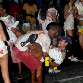 Winston Sill / Freelance Photographer
Bacchanal Jamaica J'ouvert and Road March, held at Mas Camp Village, Oxford Road on Friday night April 29, 2011.