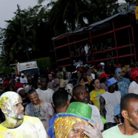 Winston Sill / Freelance Photographer
Bacchanal Jamaica J'ouvert and Road March, held at Mas Camp Village, Oxford Road on Friday night April 29, 2011.