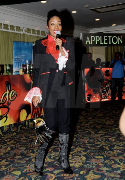 Winston Sill / Freelance Photographer
Bacchanal Jamaica official launch of the 2013 Carnival Season under the theme "Le Masquerade", and willmark the 25th Anniversary of Carnival, held at Knutsford Court Hotel, Ruthven Road on Tuesday night January 29, 2013. Here is Tahnida Nunes of Digicel.
