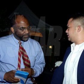 Winston Sill/Freelance Photographer
JN Way presents "Astra Party", held at Chancery Hall Drive, Chancery  Hall on Friday night September 5, 2014. Here are Earl Jarrett (left); and Paris Lyew-Ayee Jr. (right).