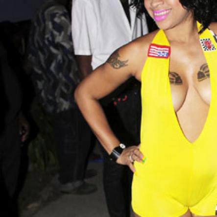 Anthony Minott/Freelance Photographer
She brightened the party in her glowing yellow outfit during Link Up Fridayz, 20 Shortwood Road, Grants Pen, St Andrew on Friday, March 2, 2012