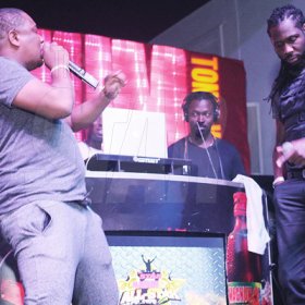 Anthony Minott

DJ Frass (left) challenges Skatta during their celebrity clash 