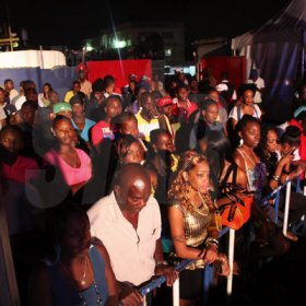 Anthony Minott/Freelance Photographer 
A section of the crowd during the Magnum Kings and Queens of Dancehall final live show at D'Entrance, Constant Spring Road, St Andrew on Saturday night.