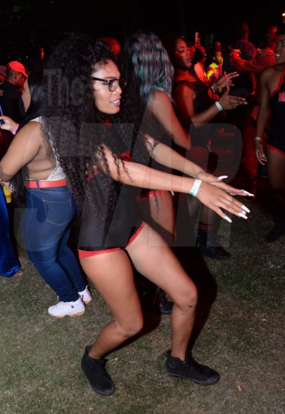 Jermaine Barnaby/Freelance Photographer
A female dancer showing off some dance moves before entering the Magnum live concert held at Sabina Park on Saturday January 7, 2017.