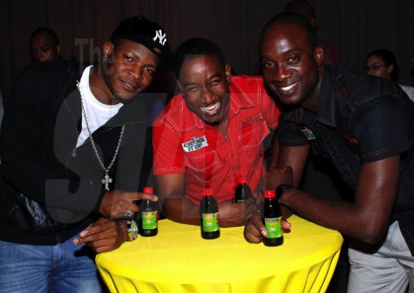 Colin Hamilton/Freelance Photographer
From left, 2011 2nd place winner "Specialist", Rojah Thomas (Magnum Brand Manager), Andre Cowan (Marketing Mngr. - Lascelles) during the Magnum Kings and Queens Launch on November 15, 2011.