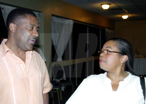 Winston Sill / Freelance Photographer
 Phillip Paulwell and Nancy McLean in conversation.




Surprise Birthday Party for Melaine Walker, hosted by a group of friends, held at the Jamaica Pegasus Hotel, New Kingston on Friday night January 1, 2010.