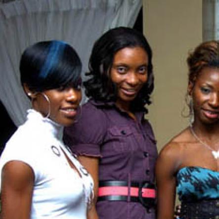 Winston Sill / Freelance Photographer
Surprise Birthday Party for Melaine Walker, hosted by a group of friends, held at the Jamaica Pegasus Hotel, New Kingston on Friday night January 1, 2010. In photo here from left are  Janelle Gordon; Judith Riley; Kaymarie Jones; Melaine Walker; Brigette Foster-Hylton; Sherieka Williams; and --------.